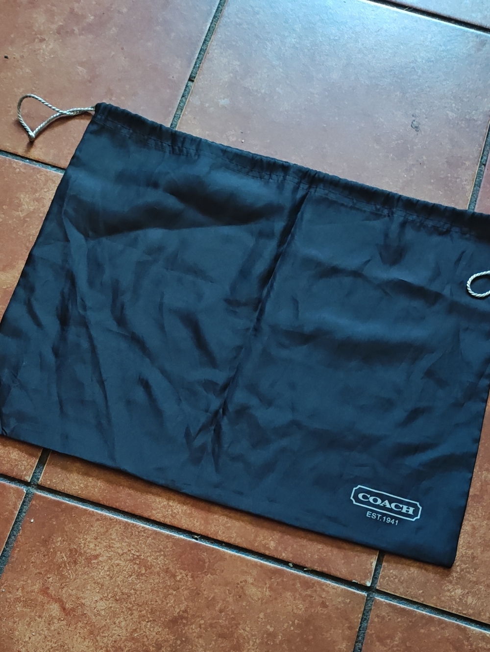 Coach Black Drawstring Dust Bag .